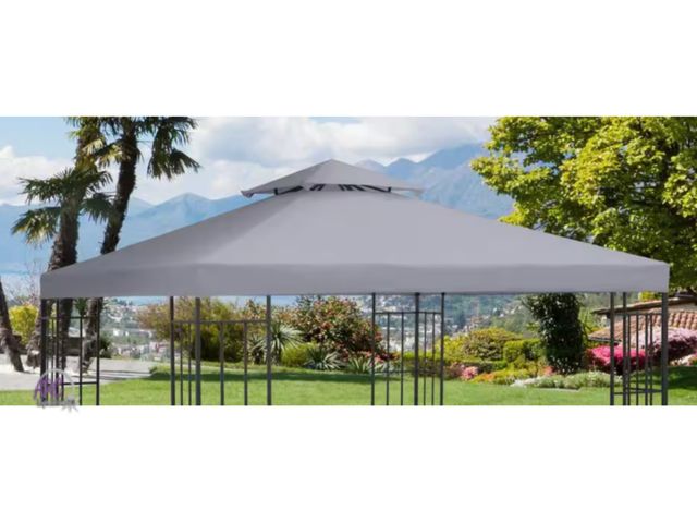 Lot 56-147464 - New in Box 10 ft. x 10 ft. Square 2-Tier Gazebo Canopy Replacement Top Cover Outdoor Garden Sun Shad...
