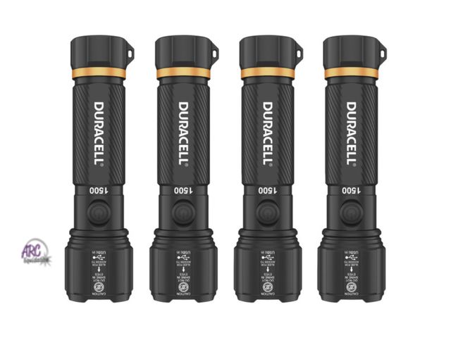 Lot 56-645565 - New Opened Package Tested and Works - Duracell Hybrid Flashlight, 1500 Lumens, 4-count