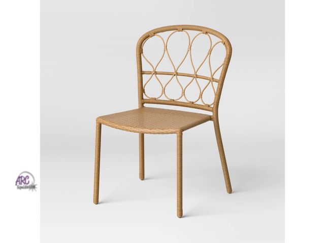 Lot 56-292913 - NEW Britanna Stackable Patio Chair Beige - Threshold Dimensions (Overall): 33 Inches (H) x 21 Inches...
