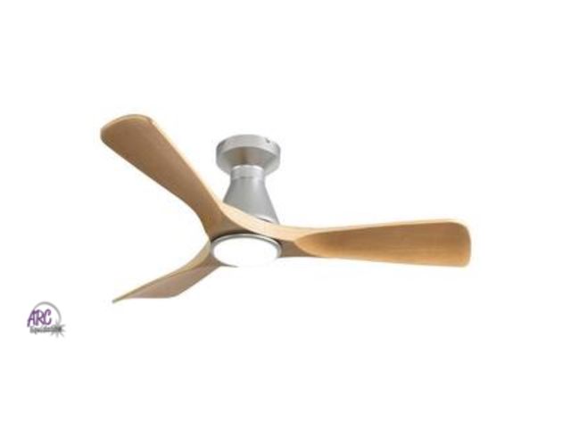 Lot 56-652752 - New - 42 in. Beige 3 Blade Flush Mount Low Profile Style Ceiling Fan with Lights Indoor Alex Dimmabl...