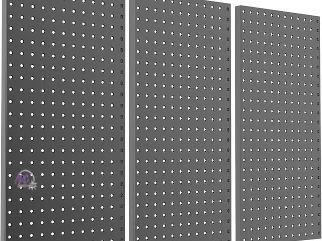 Lot 56-456040 - New in box 
Pegboard Smith Metal Pegboard Panels 12" x 24", 3 Pack Black Wall Mounted Tool Organizer...