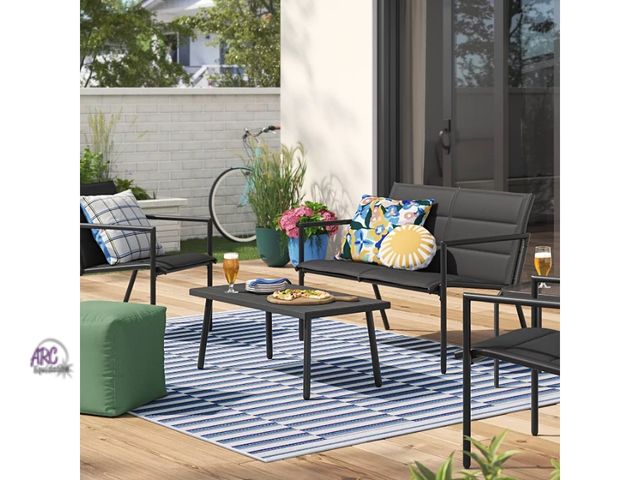 Lot 56-780112 - New in box. 4pc Padded Sling Patio Conversation Set
