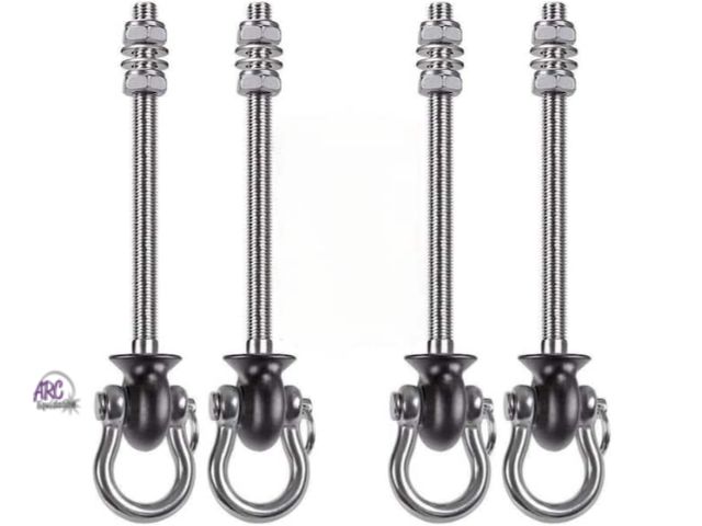 Lot 56-745150 - New out of package angel star 7.67 in. Stainless Steel 304 Heavy Duty Swing Hangers with 180° Swing ...