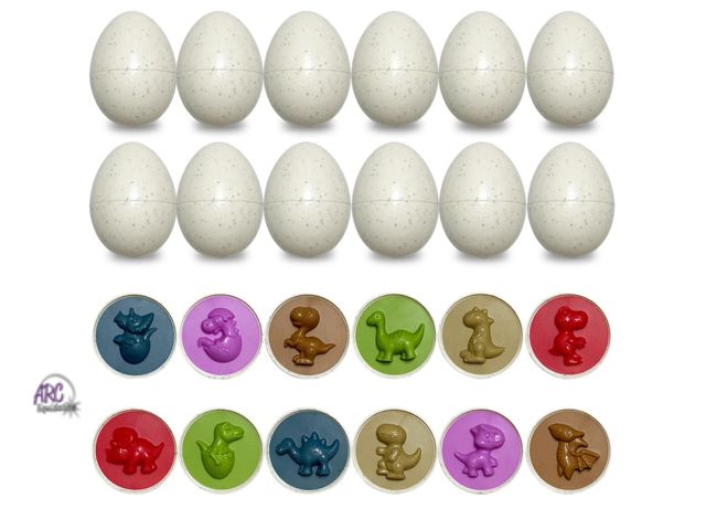 Lot 56-290330 - NEW 12 Pack Dinosaur Matching Eggs STEM Toy for Kids