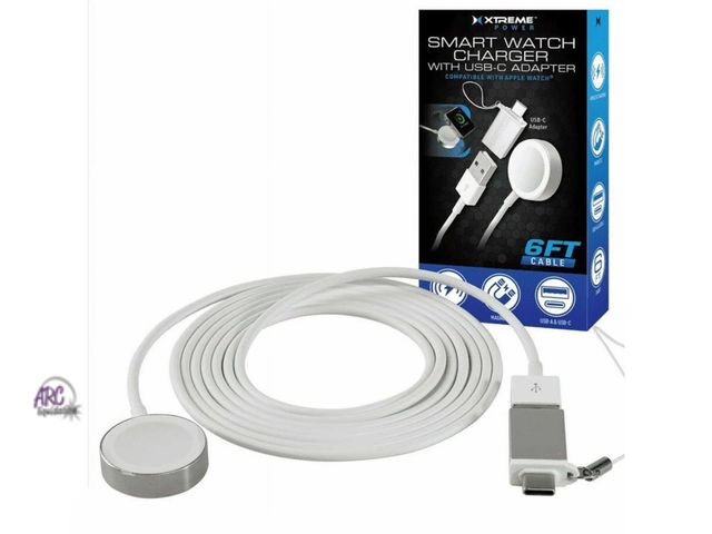 Lot 56-320994 - New, Xtreme Smart Watch Charger with 6FT Magnetic Wireless Charging Cable, USB-A &amp; USB-C Adapter...