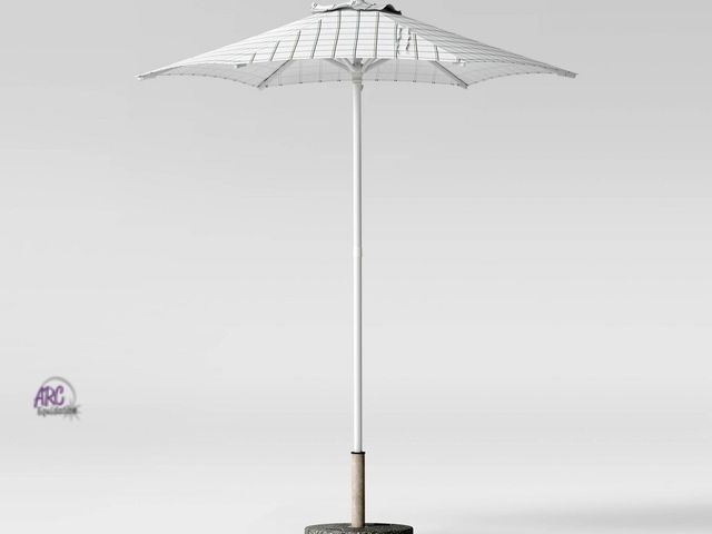 Lot 56-865734 - NEW-' Round Outdoor Patio Market Umbrella - Grid Monochrome - Room Essentials-7'x6' diameter