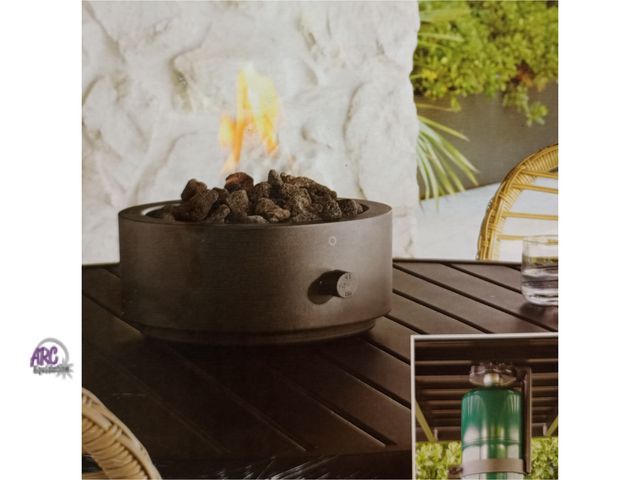 Lot 56-535717 - NEW-10" Round Metal Outdoor LP Tabletop Fire Pit Black - Threshold