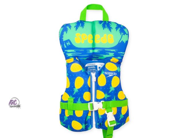 Lot 56-121260 - New Speedo Kids' Life Jacket Vest - Green/Blue/Yellow: Zipper &amp; Buckle
Closure, 33 Ibs and Under