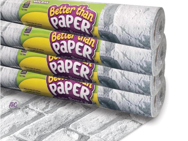 Lot 56-757498 - New 4 rolls. 4 x 12 ft. White Brick Better Than Paper Bulletin Board Roll, 4 Count