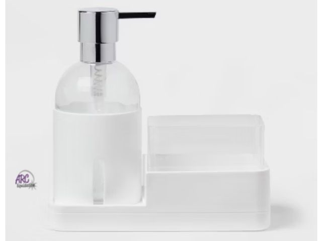 Lot 56-502234 - NEW-Soap dispenser with caddy and tray