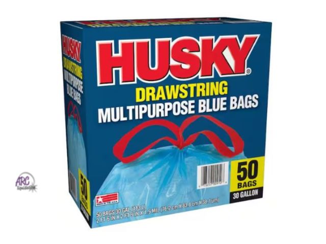 Lot 56-483764 - New Open Box -  (50-Count) - Husky 30 Gal. Blue Recycling Bags