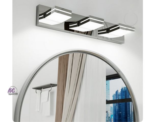 Lot 56-332351 - New in box Volisun 3-Light LED Vanity Light, 24-Inch Bathroom Wall Sconce, Matte Chrome Finish Moder...