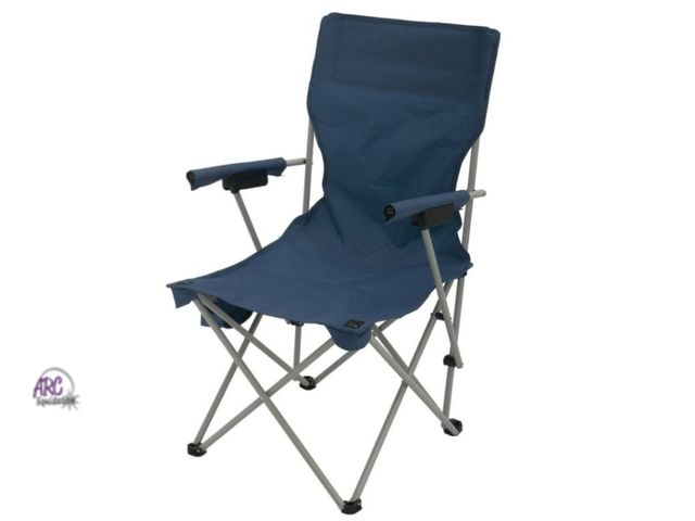 Lot 56-517412 - New Ozark Trail Hard Arm Chair, Durable Polyester Seat, Strong Steel Frame, Portable with Cup Holder
