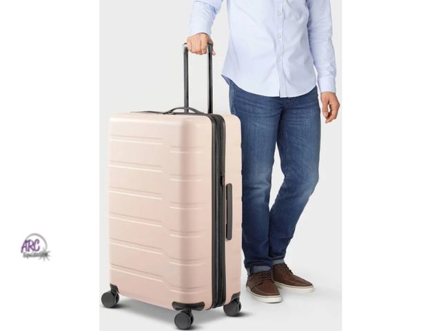 Lot 56-353324 - New, Open Story Hardside Large Checked Suitcase light pink