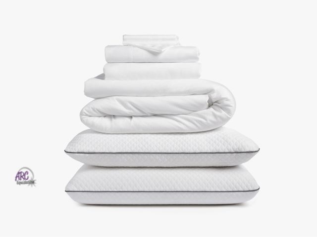 Lot 56-223018 - NEW Serenity Sleep Bundle Includes 2 Standard Pillows, Full Size Sheet Set, and Full Size Mattress T...