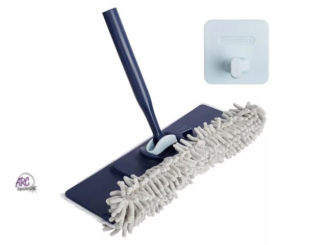 Lot 56-476912 - NEW-Casabella Click Clean and Organize Baseboard Cleaning Mop Head and Hook- 16" WIDE MOP HEAD