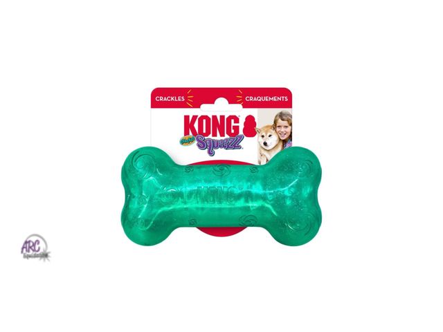Lot 56-205514 - NEW KONG Squeezz Crackle Dog Bone Toy