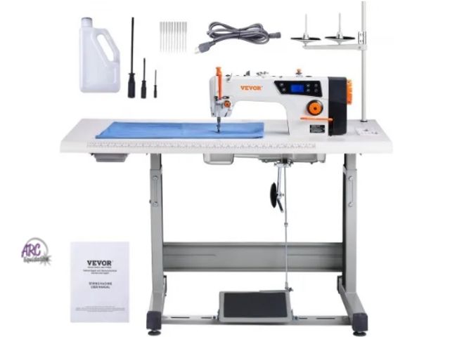 Lot 56-795265 - New out of box / damage. See photos Tested. Industrial Lockstitch Sewing Machine Lockstitch 550W Ser...
