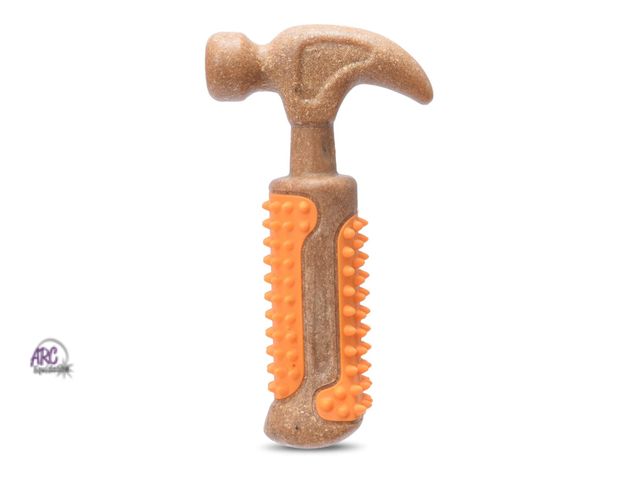 Lot 56-449560 - New - 7 Inch - Arm &amp; Hammer Wood Blend Hammer Chew Toy for Dogs, Compressed Wood with Baking Sod...