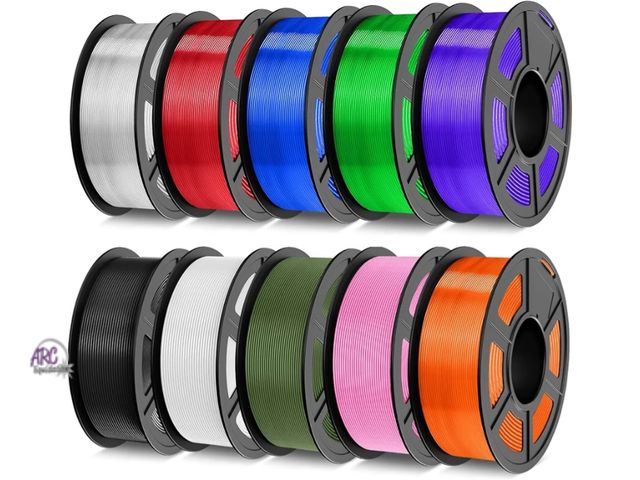Lot 56-526240 - NEW-PETG. Tecbears 10 count filament-2.2lbs per filament-
Colors: olive green, transparent purple, t...