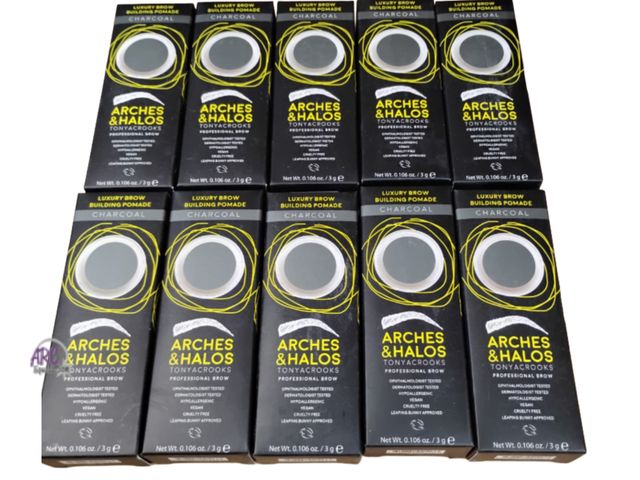 Lot 56-514036 - NEW-LOT OF 10- Tonya Crooks arches and halos professional brow building pomade-charcoal- 0.106 oz pe...