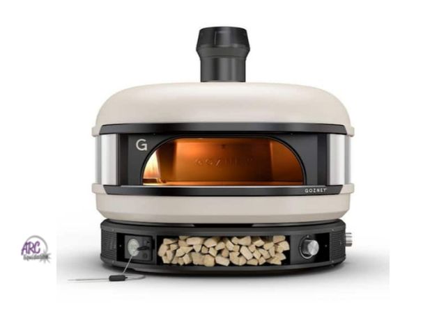 Lot 56-706067 - Used. Retail $1999. Dome Propane Outdoor Pizza Oven Cream in White.