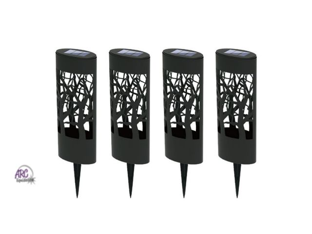 Lot 56-392413 - New,Solar Powered Bronze LED Oval Shadow Projection Path Light, 15 Lumens (4 Pack)