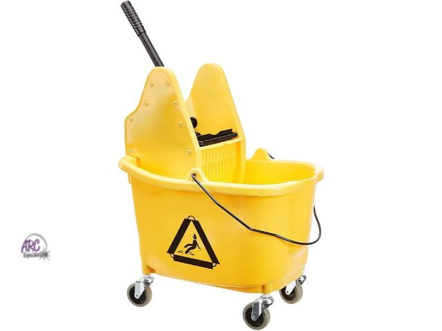 Lot 56-750850 - New in box. Floor Cleaning Rectangular Mop Bucket with Sturdy Down Press Wringer Combo, 35-Quart,