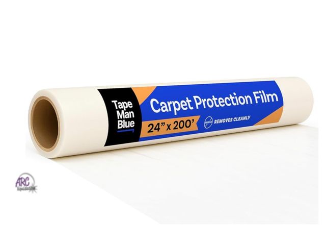 Lot 56-192940 - New TapeManBlue Carpet Protection Film 24" x 200' roll, Self Adhesive Plastic Carpet Protector Film ...