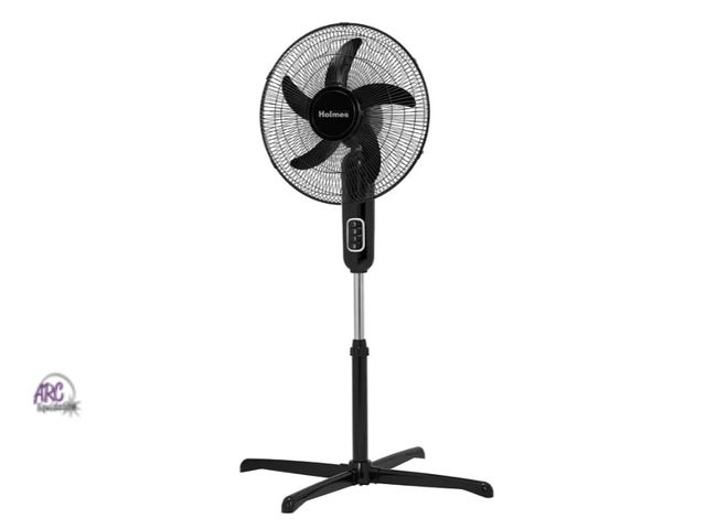 Lot 56-727117 - New and assembled Holmes 16" Blade Breeze Manual Stand Oscillating Fan Black