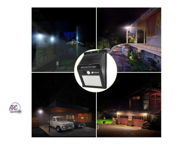 Lot 56-425760 - New - 2-Pack SMADZ SL12 Solar Lights Outdoor 8 LEDs Auto On/Off Security Wireless Waterproof for Gar...