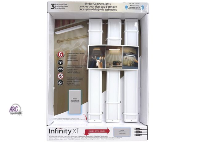 Lot 56-782365 - New in package 
Infinity x1 under cabinet lights 3 pack 200 lumens