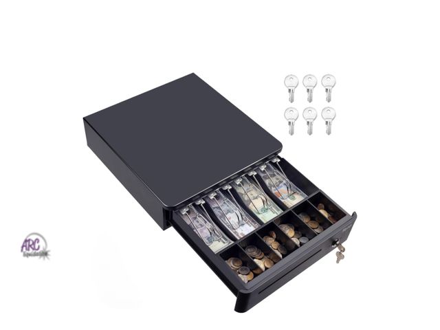 Lot 56-269498 - NEW Tera 13" Auto Open Cash Register Drawer Heavy Duty with Micro Switch Fully Removable Insert Tray...