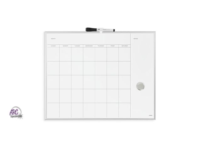 Lot 56-220618 - NEW Ubrands Magnetic Dry Erase Calendar Board 16x20 Inches, silver Aluminum Frame