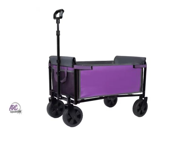 Lot 56-116360 - New Slightly Stained Landry 3 cu. ft. Steel Collapsible Extended Wagon Garden Cart with Wheels, Cup ...