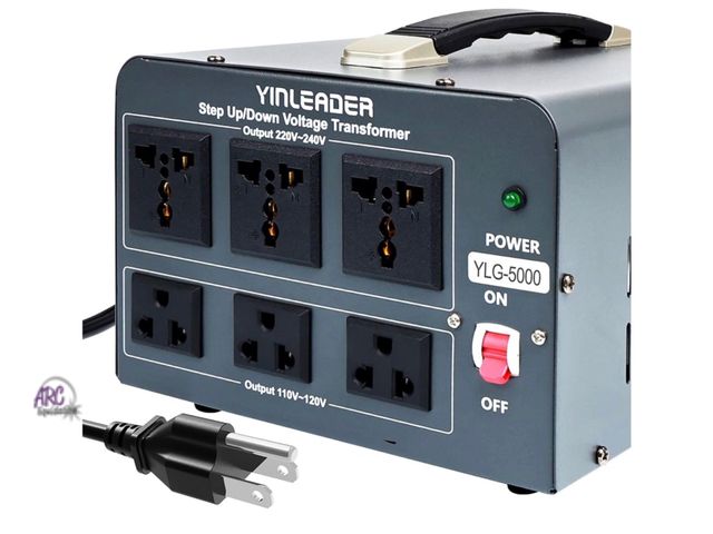 Lot 56-270150 - New tested works Yinleader 5000 Step Up/Down Transformer Converter 110/120 Volt - 220/240 Volt w/US ...