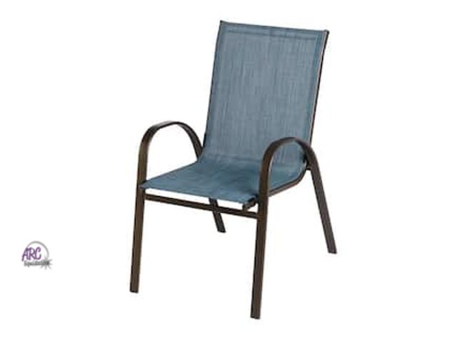 Lot 56-650151 - New damaged - Lot of 2 Stylewell Stackable Steel Sling Outdoor Dining Chair in Denim Blue
