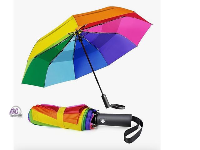 Lot 56-361625 - New rainbow compact umbrella auto open