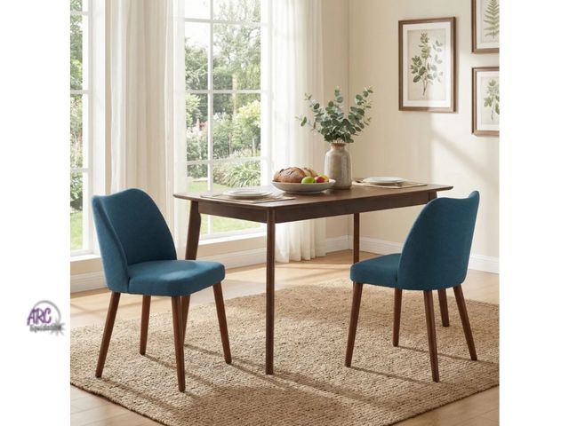 Lot 56-275951 - New COZONY Dining Chair Set of 2, Upholstered Linen Dining Chairs with Wood Legs &amp; Wing Backrest...