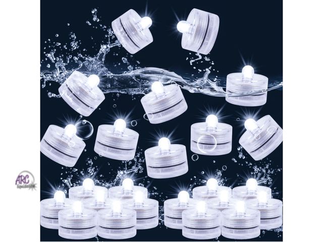 Lot 56-290812 - NEW Submersible LED Light,  Battery Operated 125 Hours, Decoration White 36 Pcs (Built-in 48 Batteri...