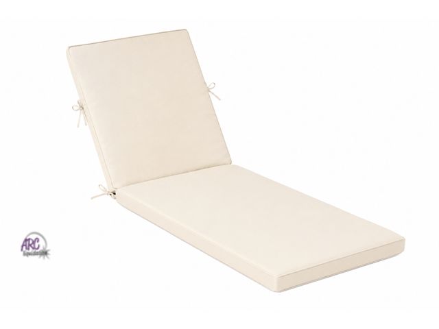 Lot 56-643265 - New - 77” L × 27” W × 4” Thick Outdoor Patio Chaise Lounge Replacement Cushions – Cream. has some wa...