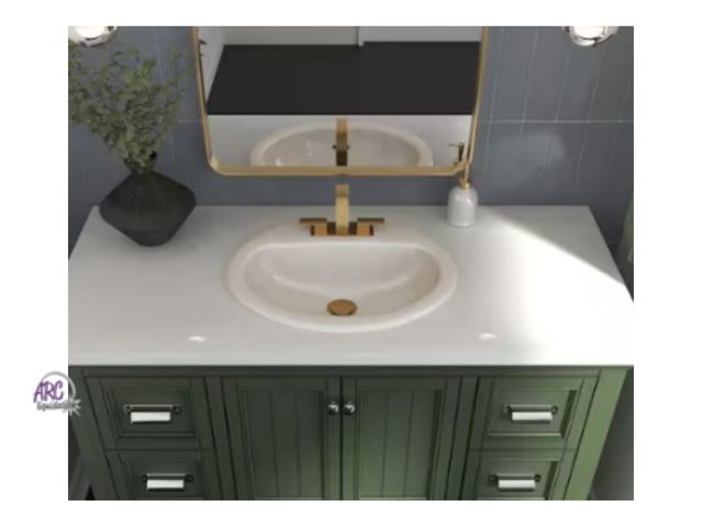 Lot 56-465662 - New in Box - Aragon 20 in. Drop-In Oval Vitreous China Bathroom Sink in Bone