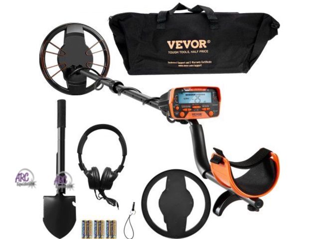 Lot 56-591598 - NEW-VEVOR Metal Detector for Adults &amp; Kids, 10 Inch Waterproof Search Coil with LCD Display 7 Mo...
