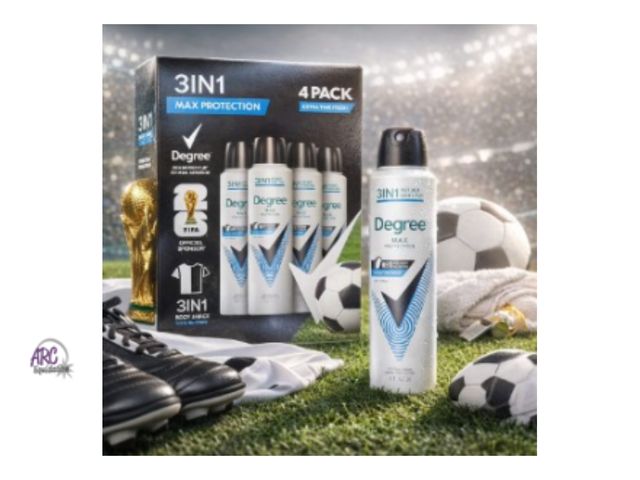 Lot 56-460861 - New Open Package - 4-Pack - 3-In-1 Anti Sweat, Odor and Stain Degree Max Protection Extra Time Fresh...