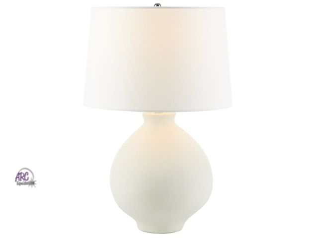 Lot 56-276951 - New SAFAVIEH Costa 26 in. Glam Silver Ceramic Table Lamp with Off-white Cotton Linen Shade $115