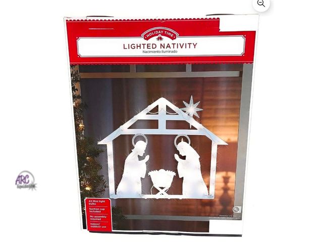 Lot 56-840930 - New - Holiday Time Light Up Nativity - 15"x 18" - Suitable for Indoor and Outdoor Use