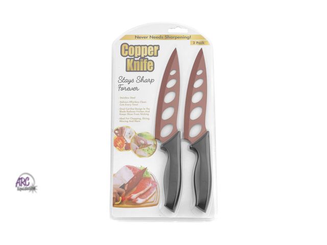 Lot 56-711860 - New Copper Knife Set, Stainless Steel, 2 Pack