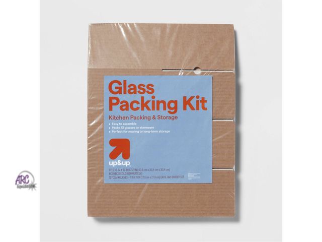 Lot 56-288712 - NEW Glass Kit - up&amp;up Moving Supplies, Glass Packing Kit, Mailing Boxes, Chipboard, Flap Closure...