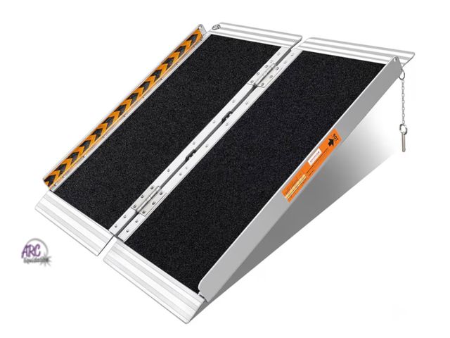 Lot 56-635850 - New - FACHNUO 3 Feet Portable Wheelchair Ramp, Non-Skid Aluminum Handicap Ramps with Handle, Folding...