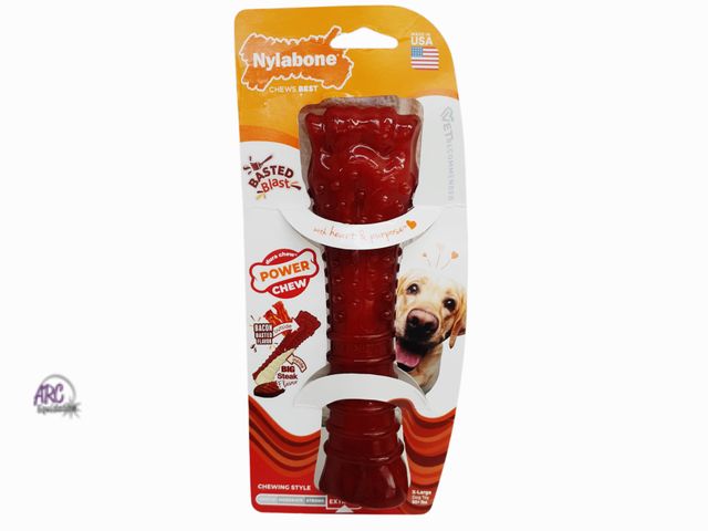 Lot 56-216960 - New - Nylabone Power Chew Basted Blast Textured Bone